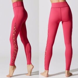 Carbon38 Macrame High Rise Pink Leggings, Size S